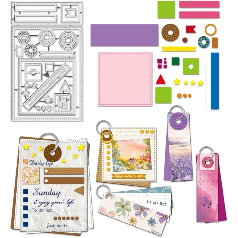Planner Calendar Cutting Dies Schedule Sample Label Frame Die Cuts Emboss Templates for Card Making DIY Scrapbooking Photo Album
