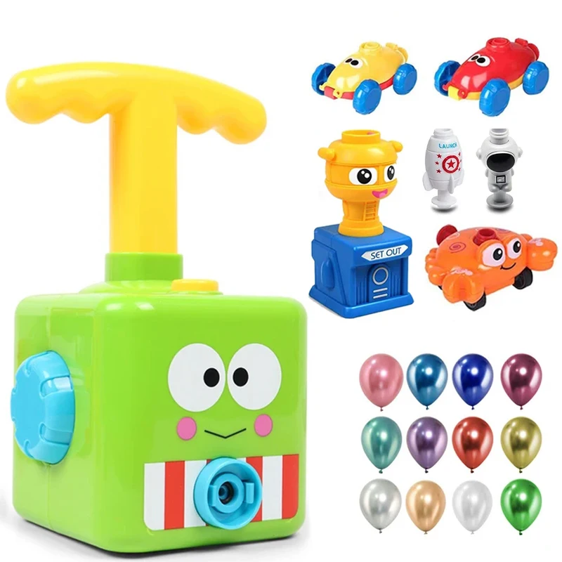 Lanceur de ballons manuel, pompe à ballons, voiture de course, fournitures de fête, jouets scientifiques éducatifs préscolaires pour enfants garçons filles de 3 ans et plus