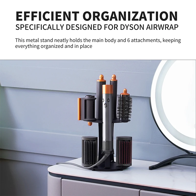 Storage Holder for Dyson Air-wrap Curling Iron Accessories Stand on Desktop Rack Bracket Stand for Home Bathroom Organizer Black