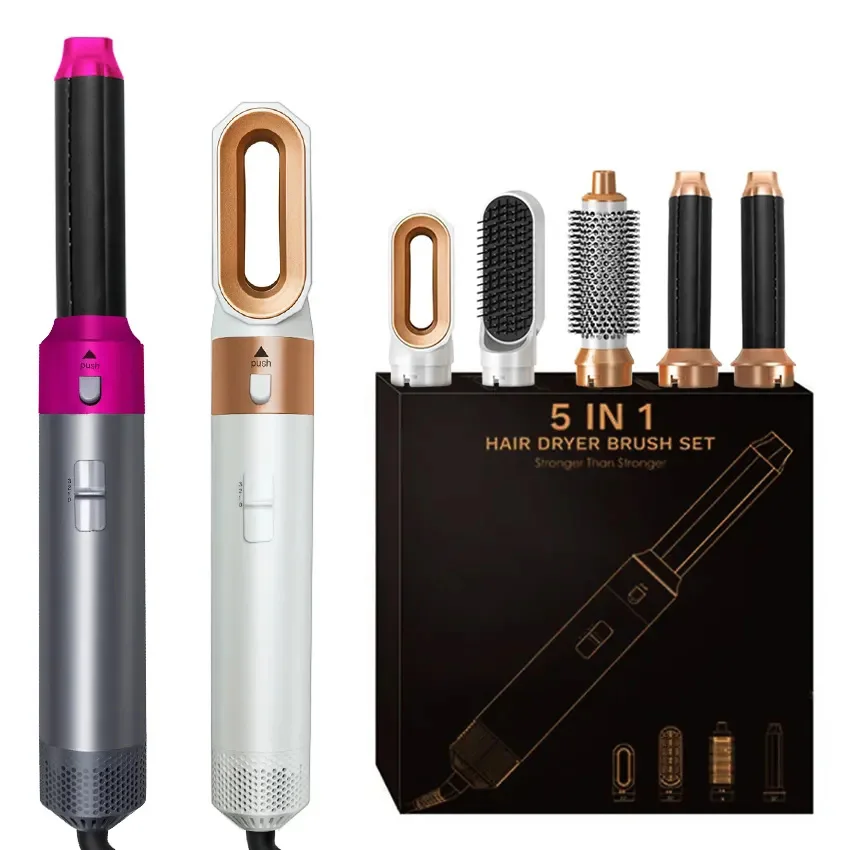 Coiffeur à air professionnel 5 en 1, sèche-cheveux, curling, lissage, séchage des cheveux, brosses à air chaud 1000W