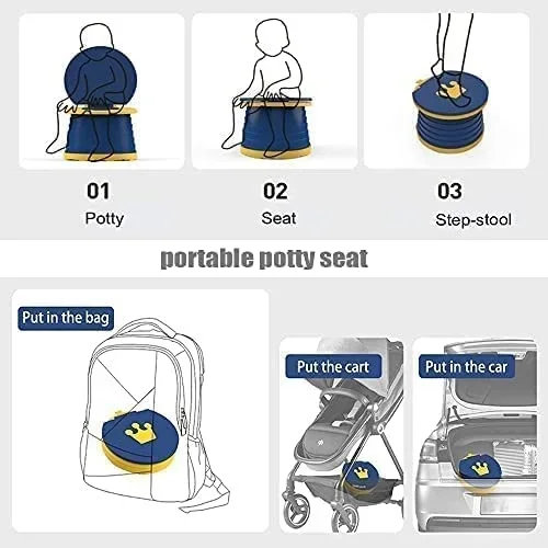 Nouveau siège de pot pliable Portable 2 en 1 avec sac de rangement pour enfants voyage chaise de toilette d'entraînement pliante pour les filles et les garçons en bas âge – Image 4