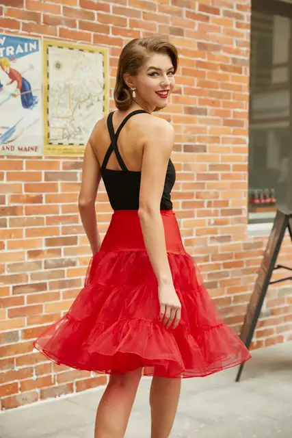 BABYONLINE-Jupon de Mariage Rockabilly des Années 90, Crinoline, Jupe Courte en Tulle, Tutu pour Adulte, Demi-Glissades, Accessoire pour Patients – Image 3
