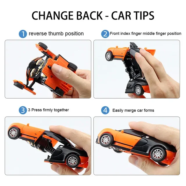 Robot de déformation de collision automatique en un clic, voiture jouet, modèle coule, père, fils, cadeau pour garçon, forme de touristes – Image 4