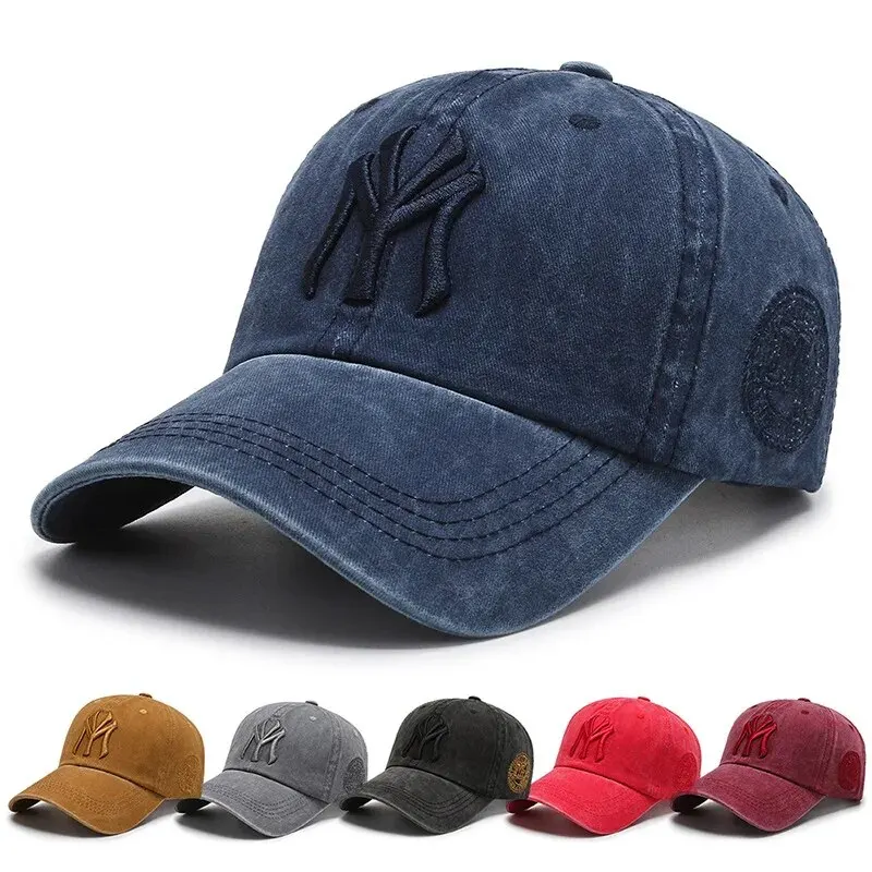 Casquette de baseball délavée pour hommes et femmes, version coréenne, dessus souple, mode décontractée, broderie, pare-soleil, chapeau de protection solaire
