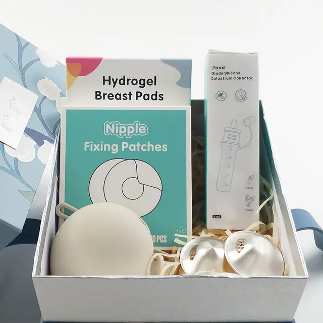 Kit d'essentiels d'allaitement pour les mamans allaitantes, coffret cadeau, ensemble de démarrage polyvalent avec collecteur de colostrum, tasses d'allaitement en argent – Image 3