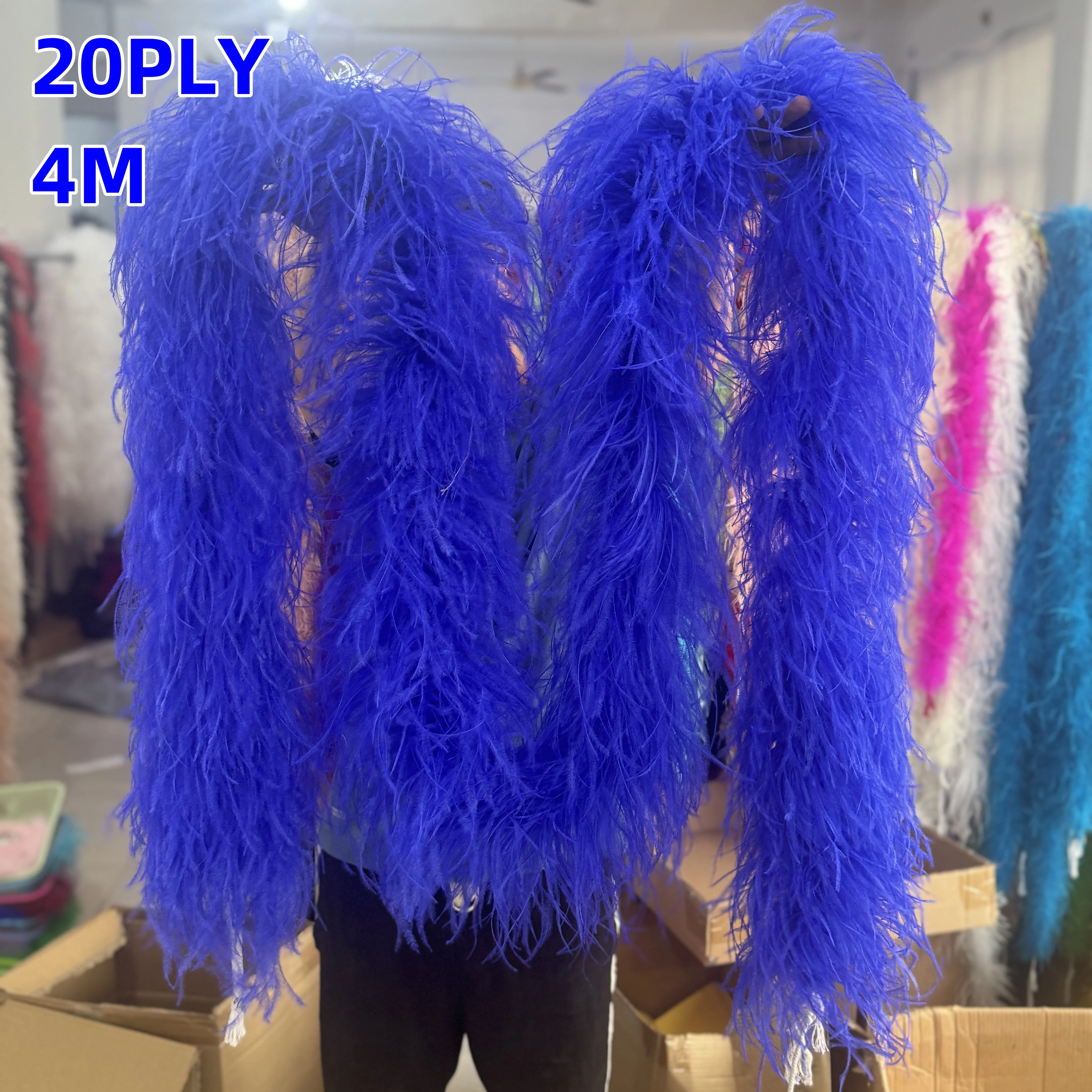 Boa en plumes d'autruche moelleux pour robe de mariée, châle pour robe de soirée, jupe de danse, garniture en plumes à coudre, 3m, 3 plis, 6 plis, 10 plis, 20 plis, 25 plis
