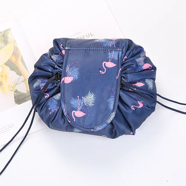 Sac à cosmétiques à cordon de serrage pour femmes, sac de rangement de voyage, sac de maquillage, organisateur, pochette de maquillage Portable étanche, trousse de toilette et de beauté – Image 5