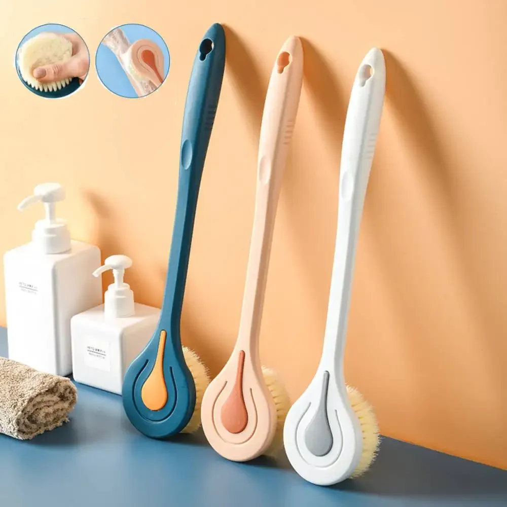 Brosse de bain à Long manche, brosse de bain à cheveux doux, boule arrière, brosses corporelles de salle de bain, épurateur de dos en boue, brosse de Massage de douche, 1 pièce