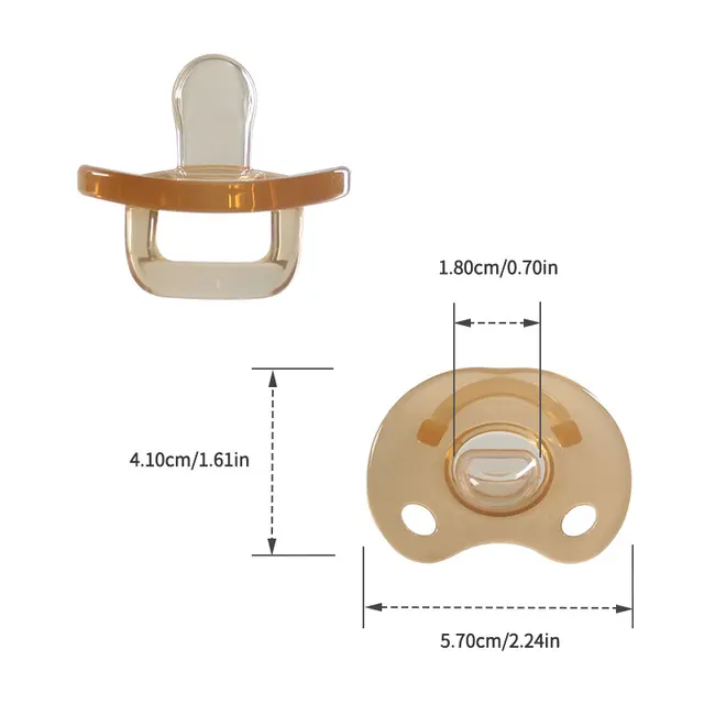 Sucette en Silicone pour bébé, conception une pièce, Silicone liquide doux, 100% sans BPA, forme plate et ronde, pour usage jour ou nuit, givré – Image 6