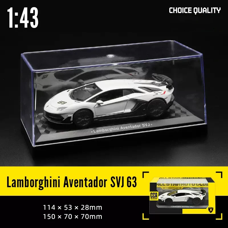 CCA MSZ 1:36 ~ 1:47 Lamborghini Aventador SVJ 63 Maserati Land Rover garde BMW Benz modèle de voiture avec casque boîte acrylique voiture en alliage
