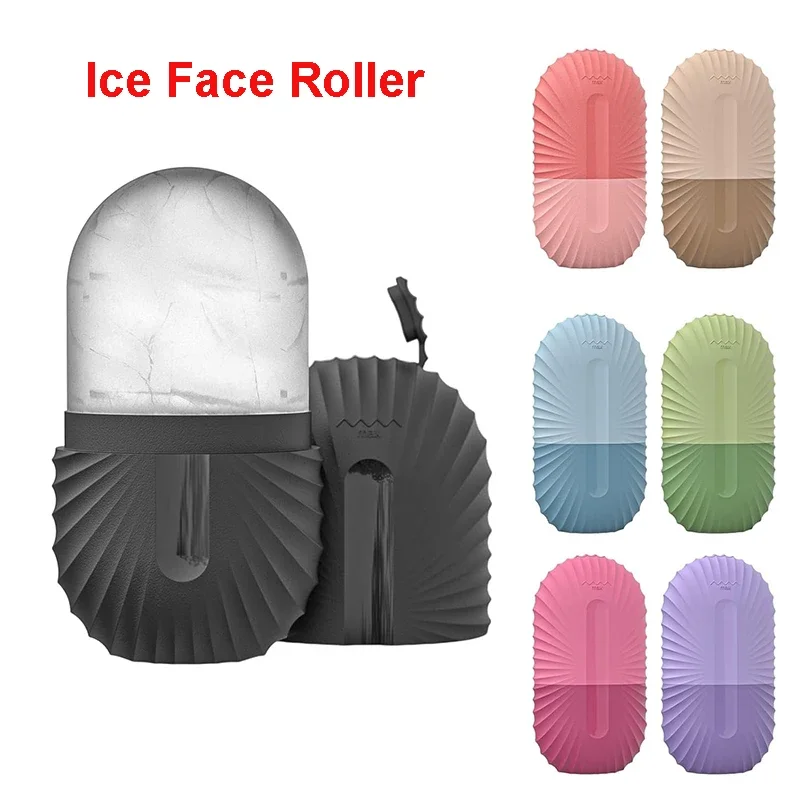 Rouleau de glace en Silicone pour le visage, rétrécit les Pores, élimine les cernes, Massage de la peau, beauté du visage, outil de soins de la peau pour les yeux et le cou