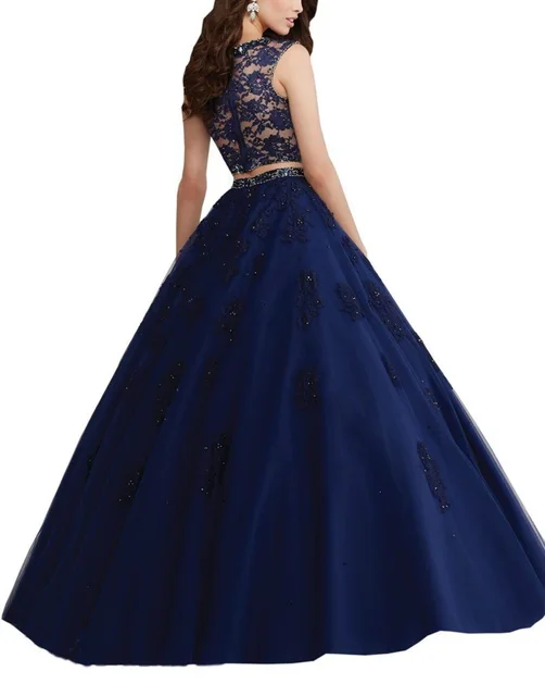Robes Quinceanera en dentelle à paillettes pour femmes, Tulle, Sweet Girl, Bal, ixd'anniversaire, Quelle que soit la robe éducative, 2 pièces, 15, 16 – Image 3
