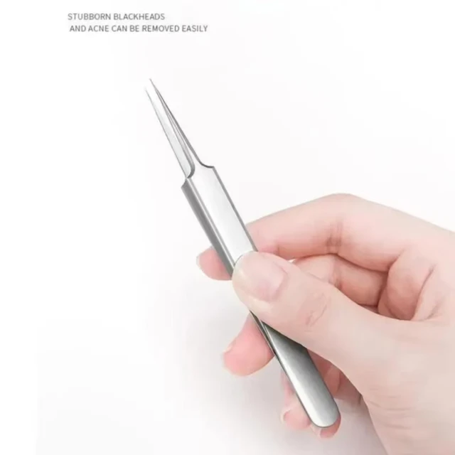 Pincettes pour cheveux incarnés, 11 pièces, aiguilles pour l'élimination des points noirs, nettoyeur de pores, nettoyage en profondeur du visage, outils de soins de la peau – Image 5