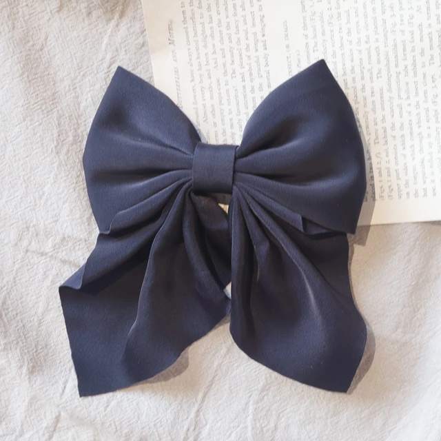 Pince à cheveux en ruban à nœud élégant, Simple, solide, en Satin, épingle à cheveux, bandeau rétro avec Clips, accessoires pour cheveux pour filles – Image 5
