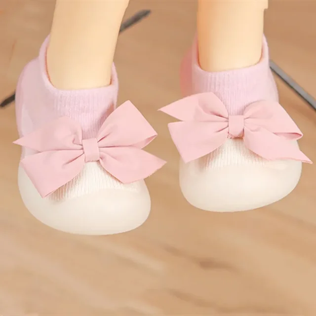 Chaussures pour nouveau-né garçon et fille, chaussons avec motif brodé, semelle en caoutchouc souple CPull – Image 2