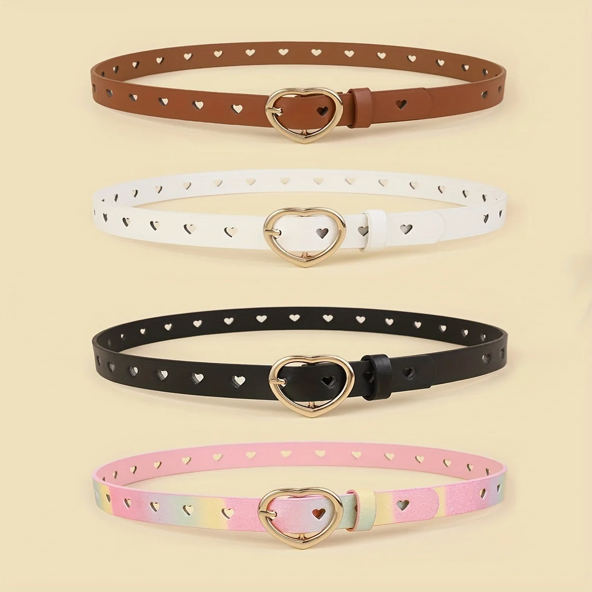 Ceinture à boucle ardillon en forme de cœur pour enfants, pêche, mode jeunesse, haute qualité, PU creux, robe pour femmes, offre spéciale