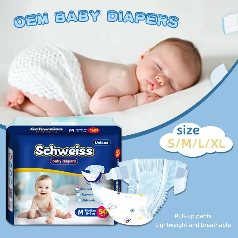 Couches jetables pour bébé, 50 pièces/1 paquet, vente en gros, culottes Super absorbantes, douces, fines, respirantes, pour nouveau-nés, offre spéciale