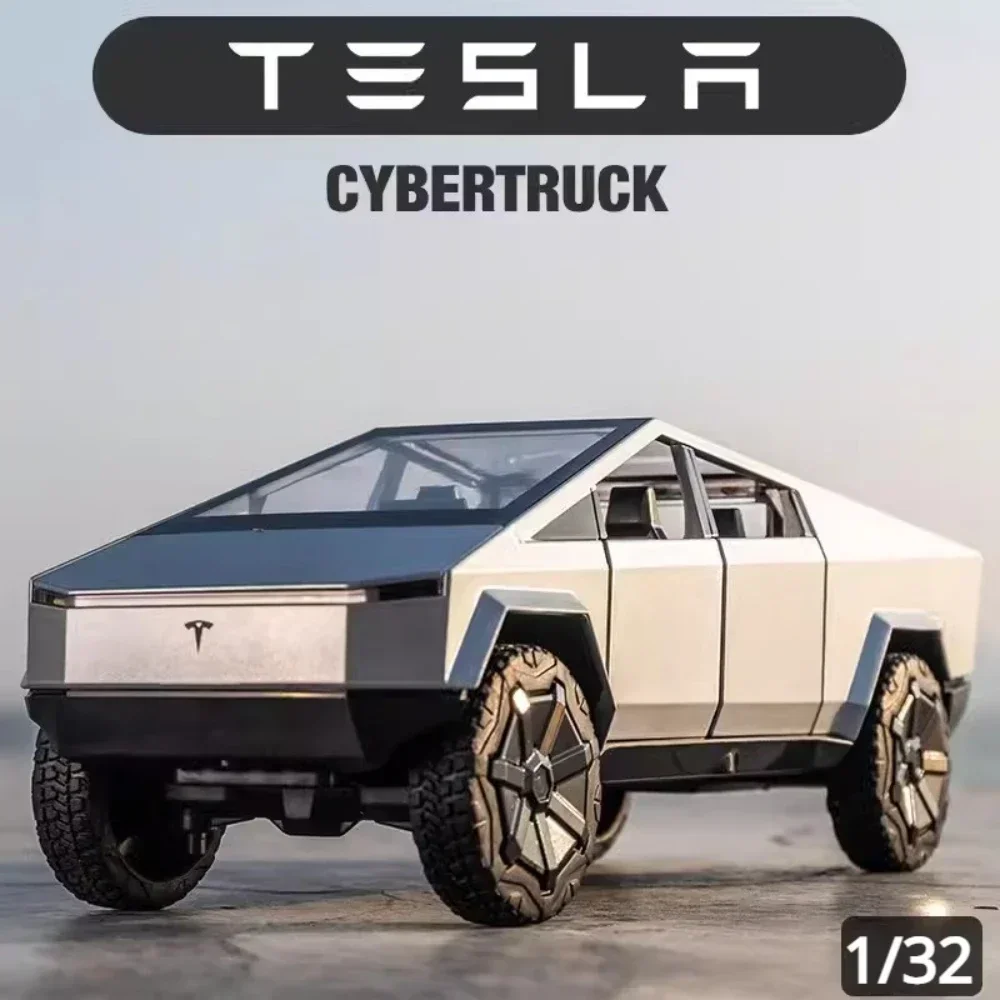 1:32 Tesla Cybertruck alliage voiture modèle moulé sous pression et véhicules jouets jouet voitures pick-up enfant jouets pour enfants cadeau de noël garçon jouet