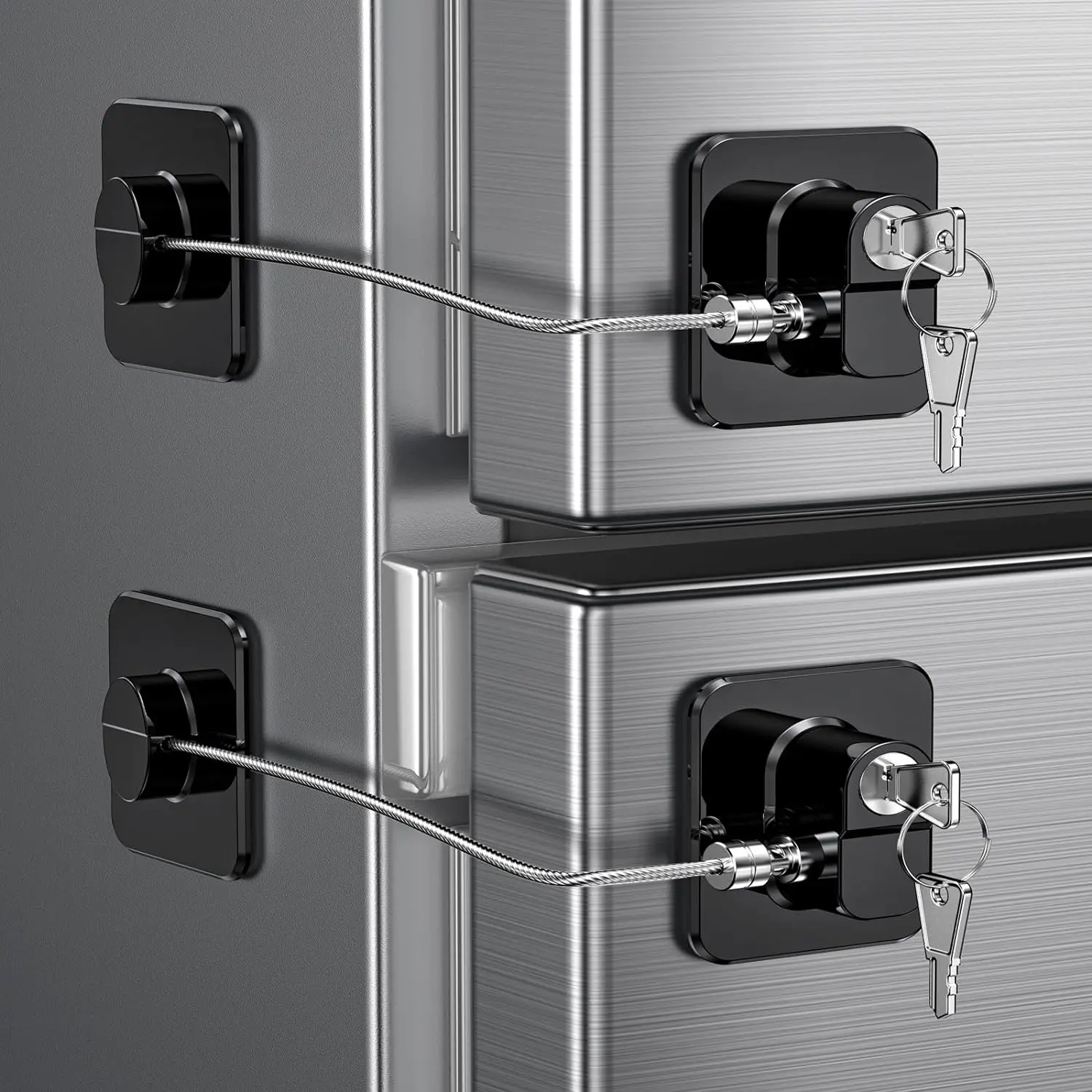 Serrure de réfrigérateur de sécurité pour bébé, avec clés, serrures d'armoire de sécurité pour nourrissons, serrures de porte de placard coulissantes, Protection de sécurité pour bébé