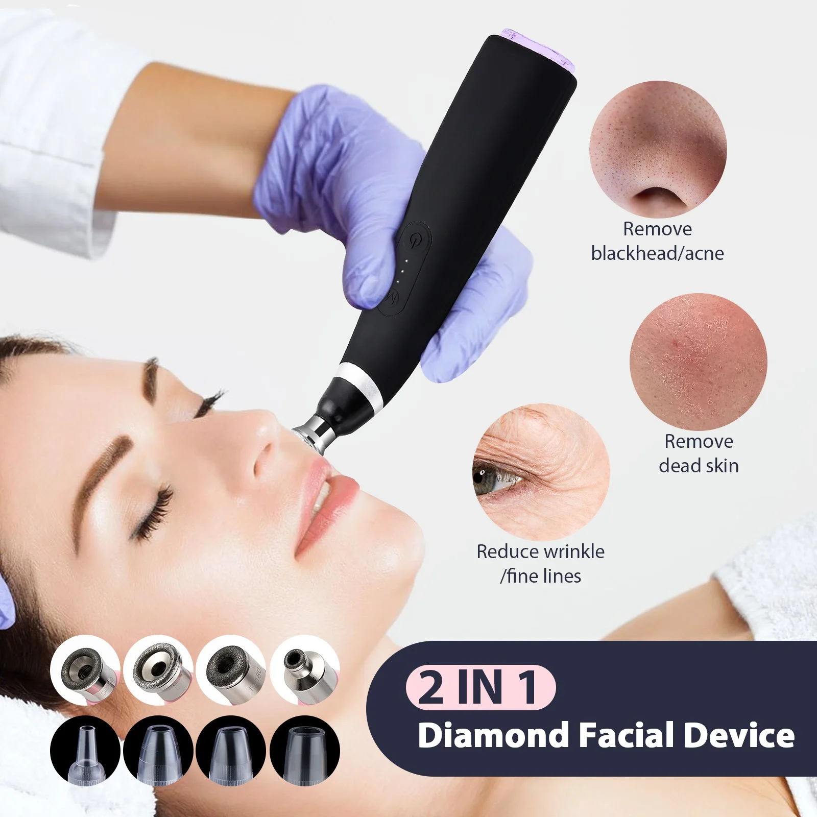 Foreverlily-Machine à éplucher les diamants portable, microdermDelhi, appareil pour livres qualifiée aux, extinction sous vide, dissolvant de points noirs
