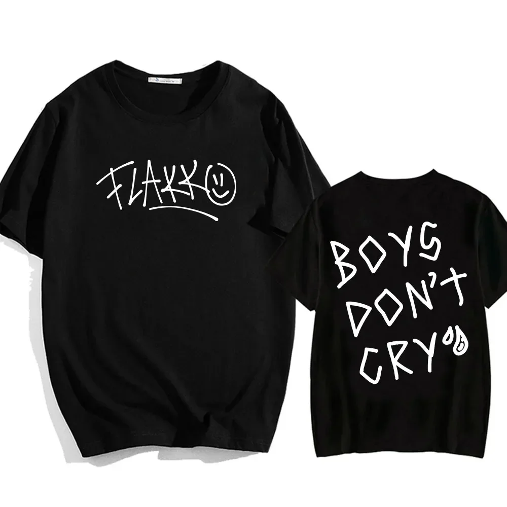 Rels B Flakk sourire T-shirt garçons ne pleurent pas lettre graphique T-shirt coton été décontracté hommes/femmes chemise Streetwear Ropa De Mujer