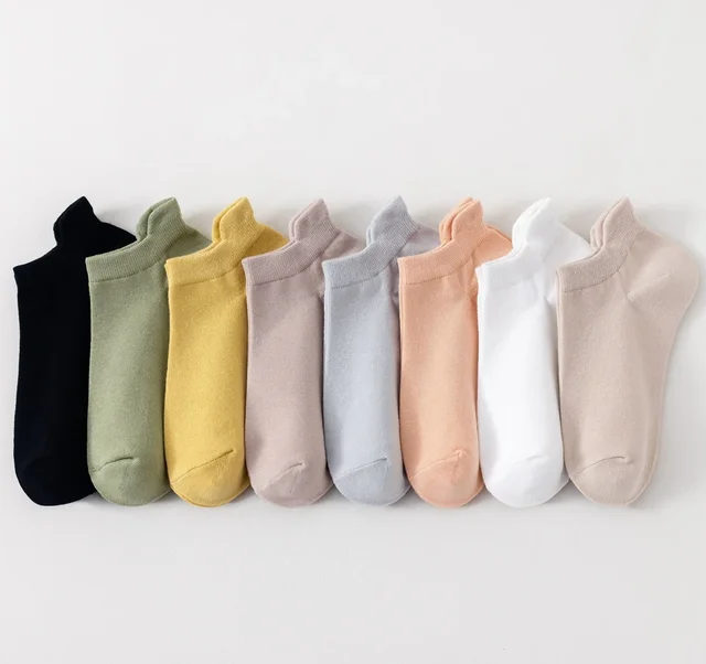 Chaussettes de sport en maille fine pour femme, chaussettes de rinçage coupe basse, chaussettes anti-brûlure, chaussettes sans spectacle, macaron, bonbons, document d'été, haute qualité, 5 paires – Image 6