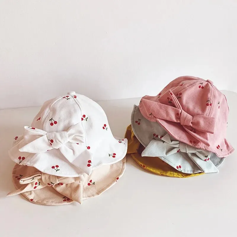 Casquette seau à imprimé Floral pour bébé, chapeau de princesse Panama avec nœud mignon, protection solaire d'extérieur pour enfants, chapeau de pêcheur