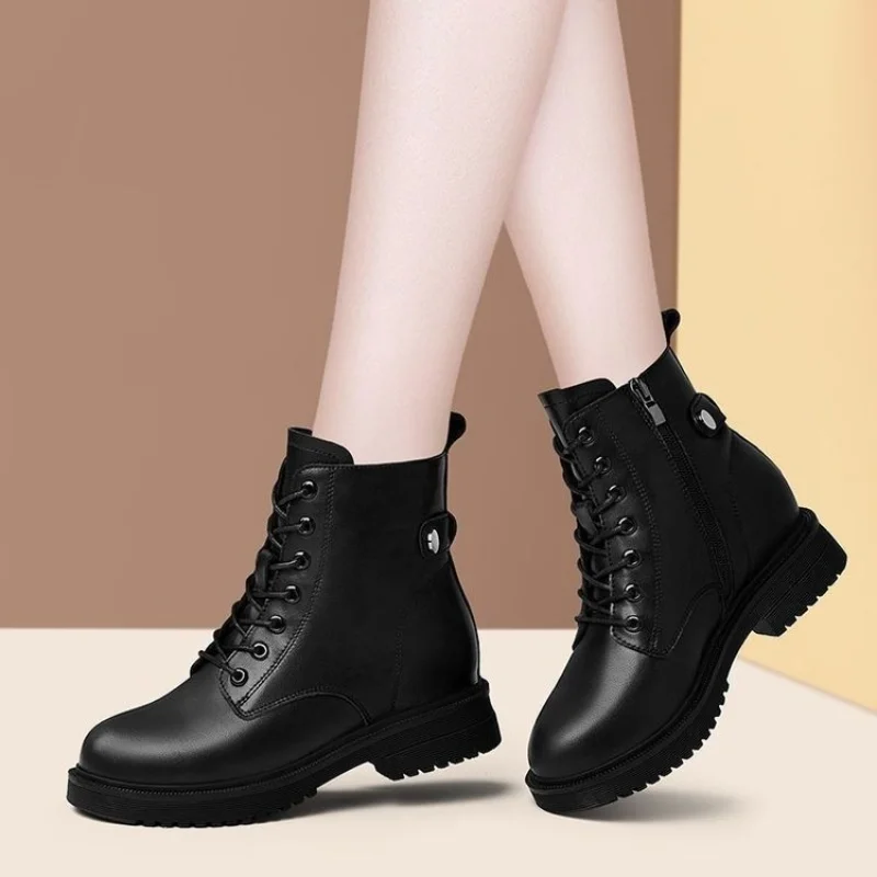 Femmes nouveau hiver noir bottes courtes en plein air chaussures De marche antidérapantes décontracté à semelles épaisses Chelsea bottes mode confort chaussure Botas De