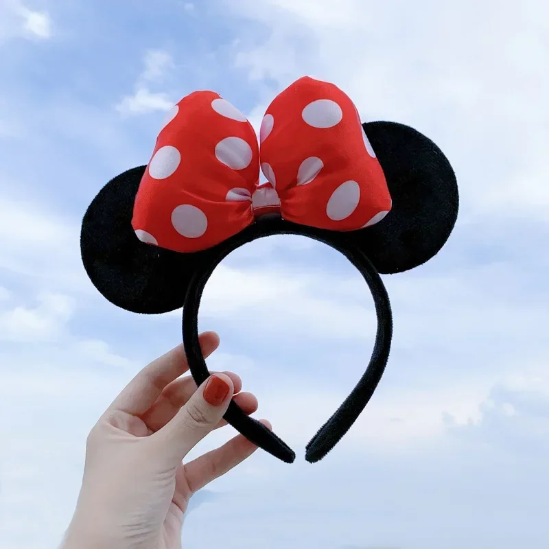 Bandeau d'oreille Disney Mickey Mouse, cerceau pour parc d'attractions, écailles de poisson, maille à paillettes, couvre-chef de fête, jouet d'anniversaire pour fille