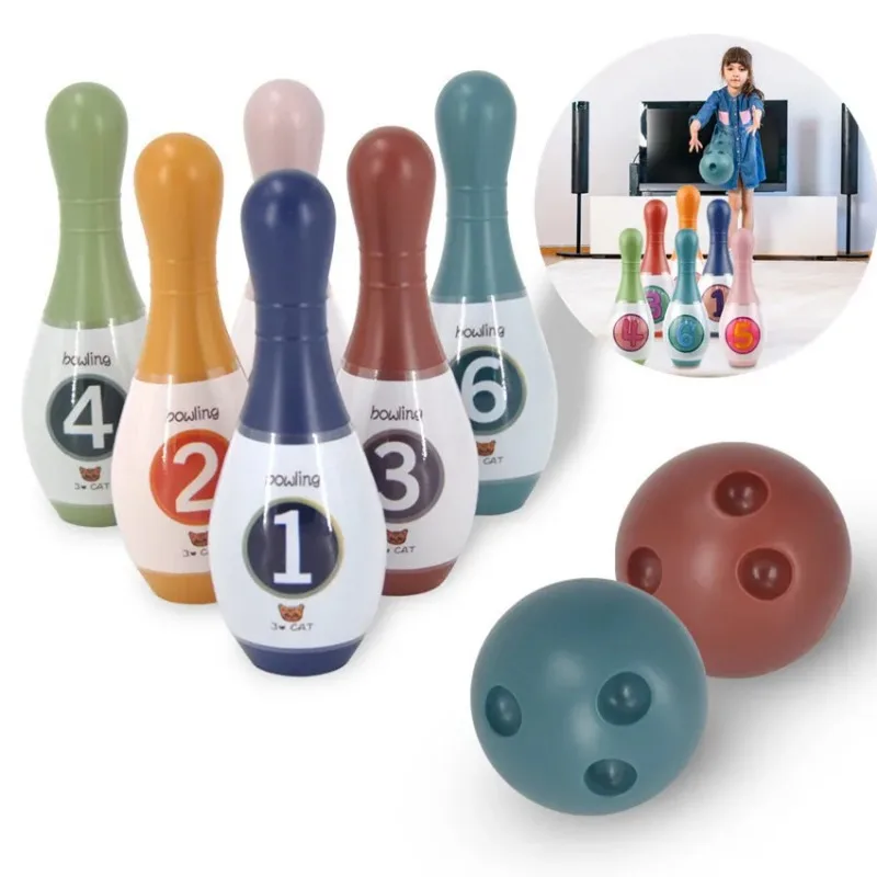 Kids Bowling Set Indoor Outdoor Sports Game for Boys Girls Pretend Play Kindergarten Family Fun Durable Safe for Toddlers