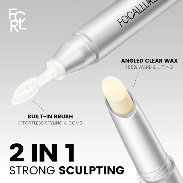 FOCALLURE-Gel 2 en 1 pour les sourcils, crayon pour les yeux, waterproof, longue durée, double tête, rehausseur, maquillage cosmétique, 3D – Image 4