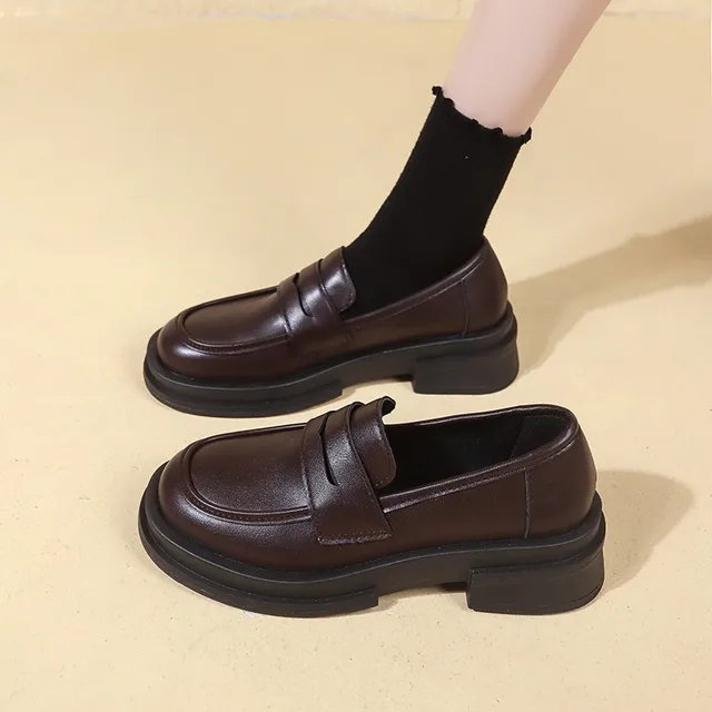 Chaussures d'étudiant de Style japonais, chaussures Lolita Cosplay pour femmes/filles, chaussures à plateforme noires/uniforme café, nouvelle collection 2024 – Image 3