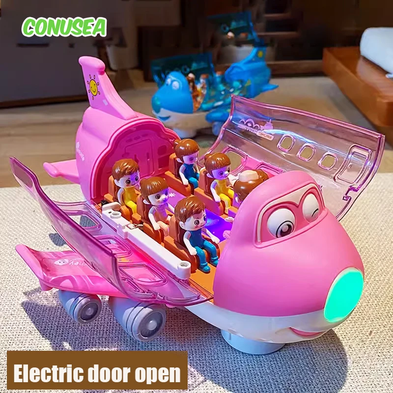 Jouets pour enfants, avion électrique, modèle d'avion de voiture, Simulation musicale, jouet de circulation pour garçons, cadeaux de noël pour filles