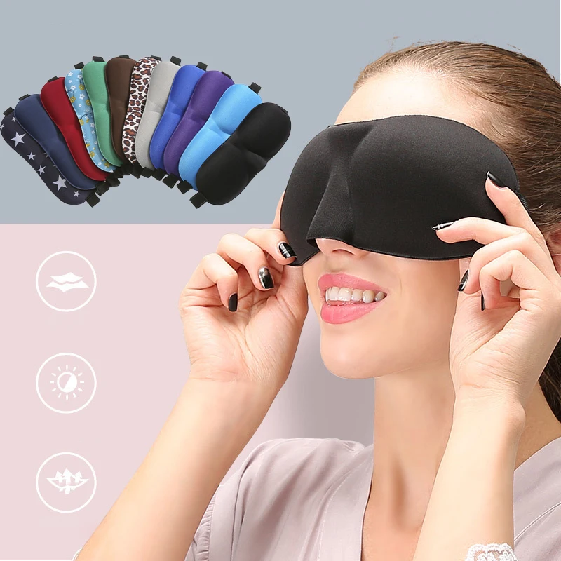 Masque pour les yeux d'ombrage 3D, couverture légère pour les yeux, occultant doux, aide au sommeil, pare-soleil de voyage, bandeau, patch oculaire Slaapmasker