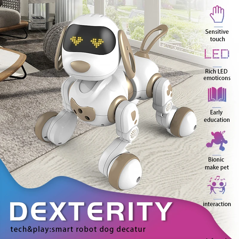 Robot électronique RC drôle, chien cascadeur, commande vocale, sens tactile, chanson musicale, chien Robot pour garçons et filles, jouets pour enfants, 18011
