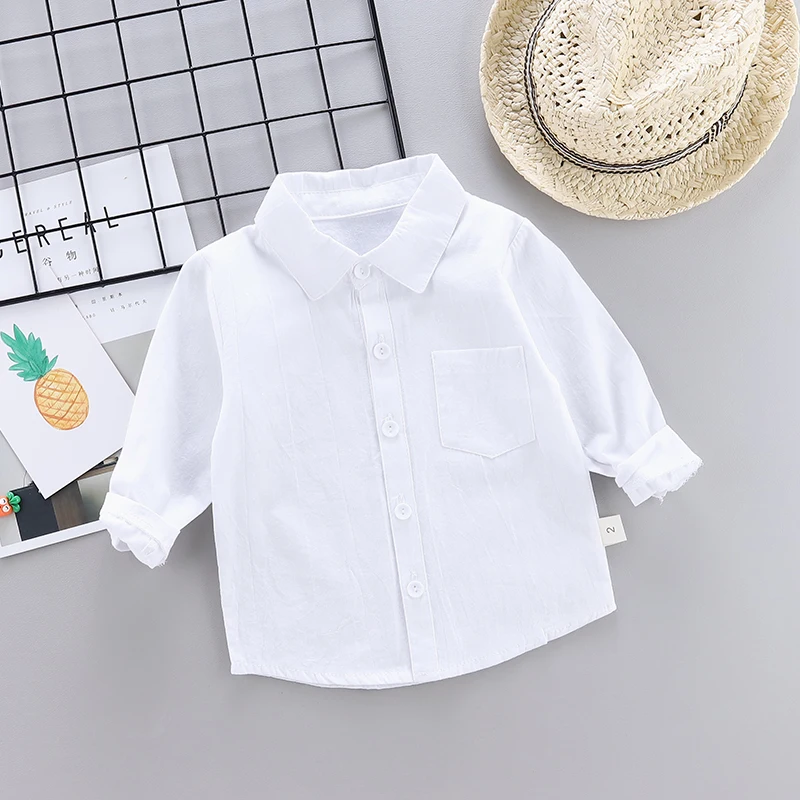 T-shirt blanc uni à manches longues pour garçon et fille, vêtement de mariage pour enfant de 0 à 4 ans, nouvelle collection