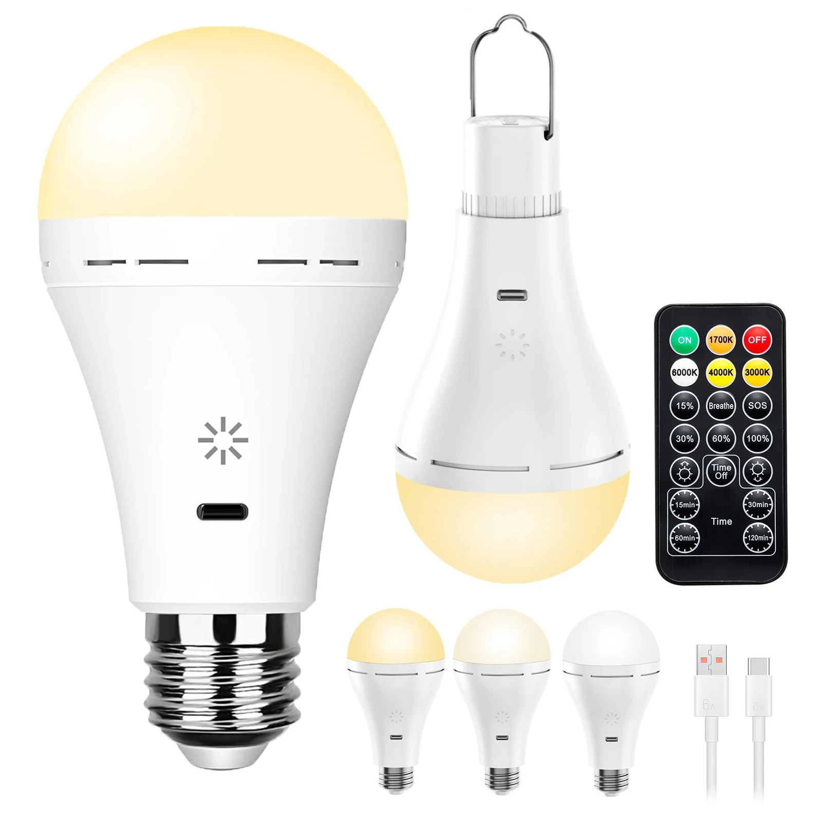 Ampoule suspendue rechargeable avec télécommande et minuterie
