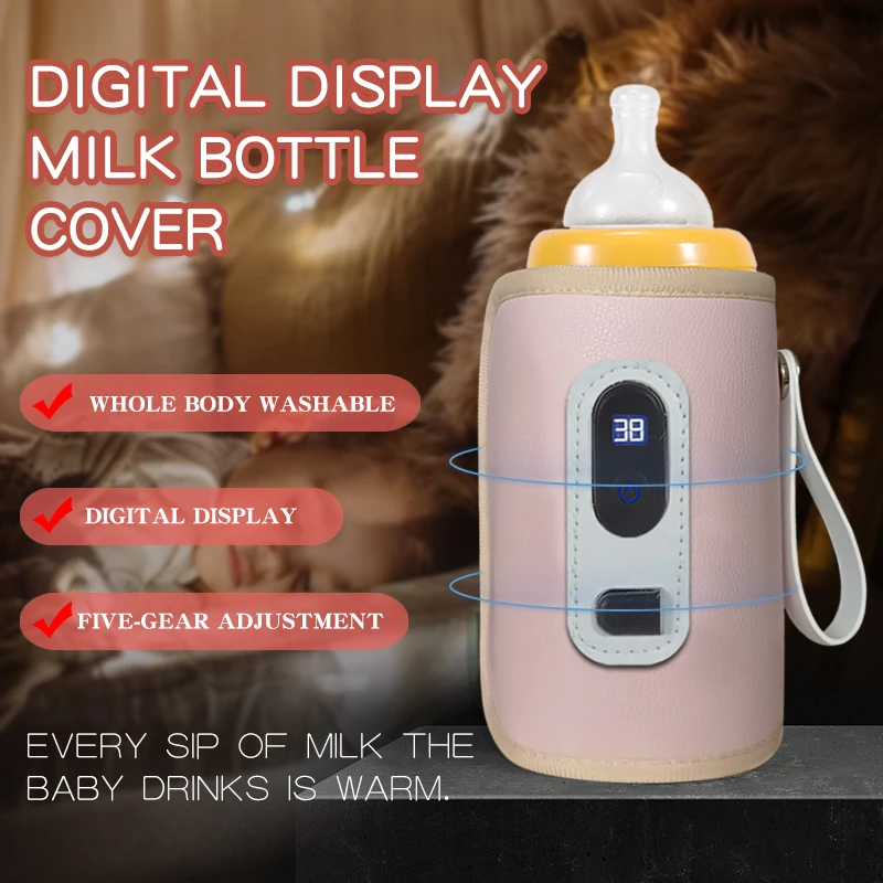 Manchon isolant pour biberon Portable, dispositif d'isolation du lait pour bébé avec écran LCD, biberon isolant USB pour voyage en voiture, Porta
