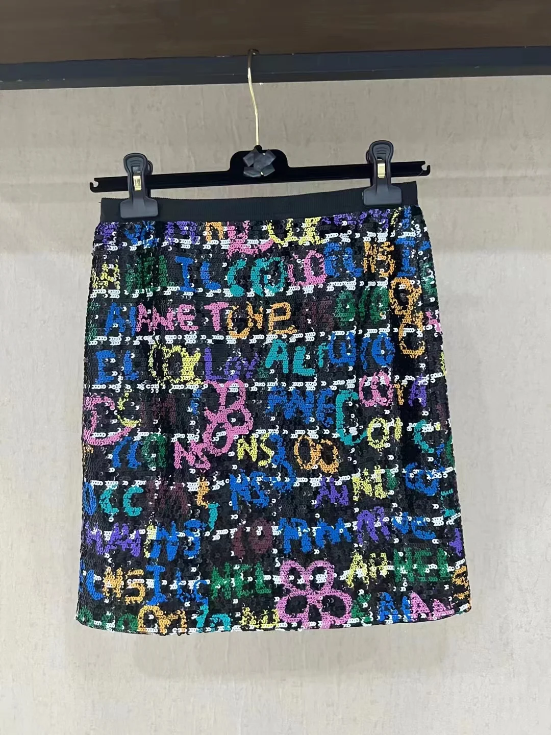 Robe courte CC Tweed à sequins brodés pour femmes, haute qualité, mode