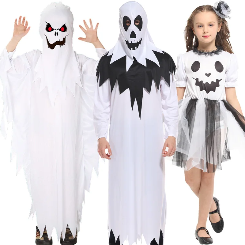 Children's white ghost jumpsuit, Halloween cosplay, funny and cute style, essential for children's activities