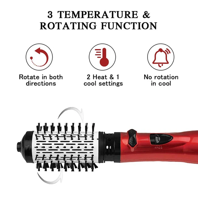 Bigoudi automatique portable multifonctionnel 2 en 1, brosse à air chaud, styler à air, outils de sèche-cheveux rapides en une étape, 360 – Image 2