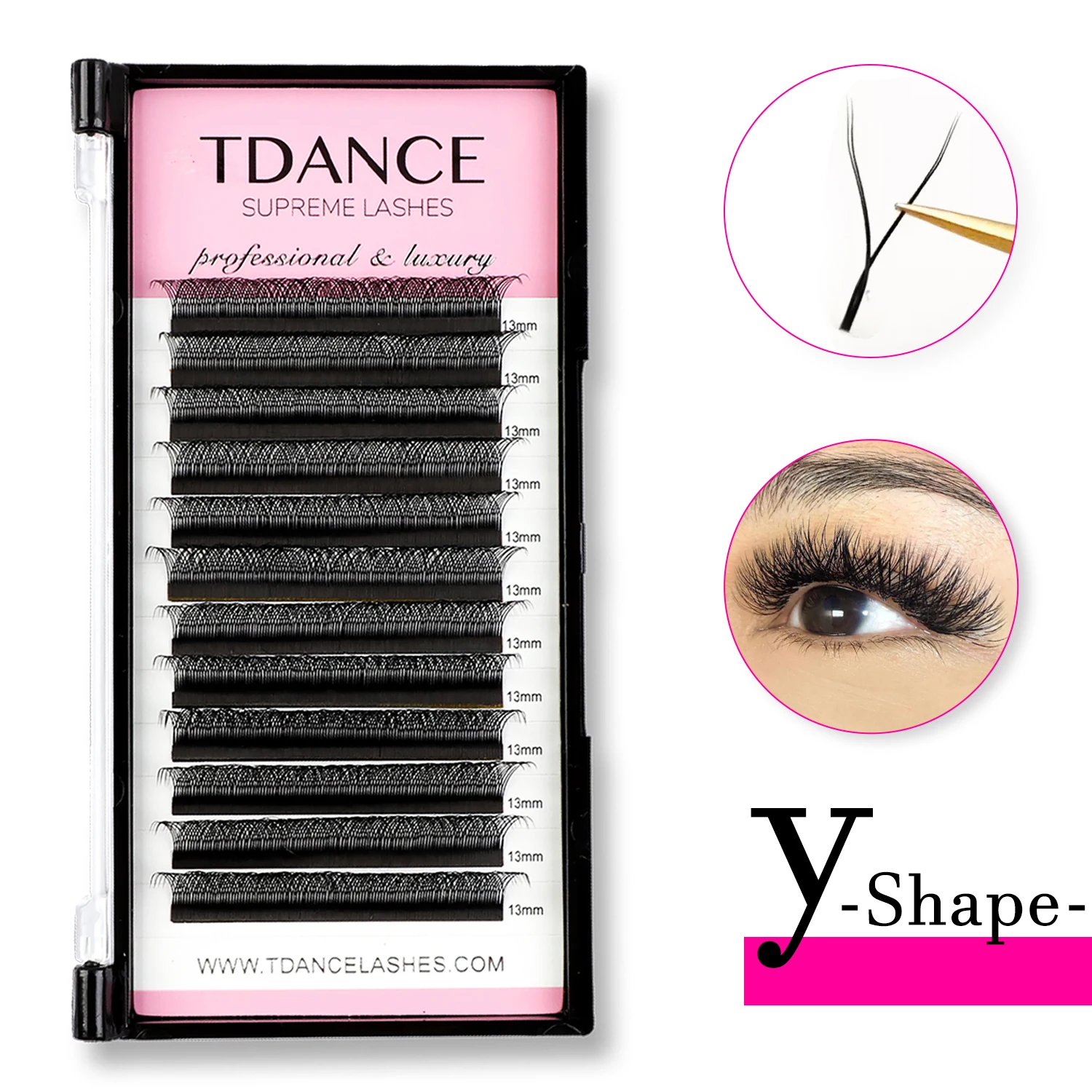 TDANCE 8-15MIX YY forme tissé à la main Premium vison doux lumière naturel Extension de cils maquillage maille Net croix faux cils