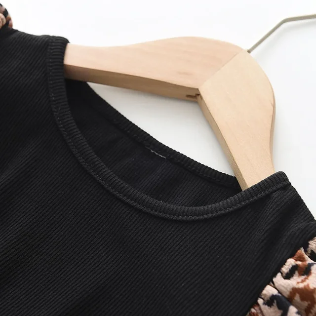 BEAR LEADER-Robe à manches longues pour petite fille de 4 à 7 ans, vêtement décontracté et assressenti, jupe à carreaux, mode printemps-automne – Image 3