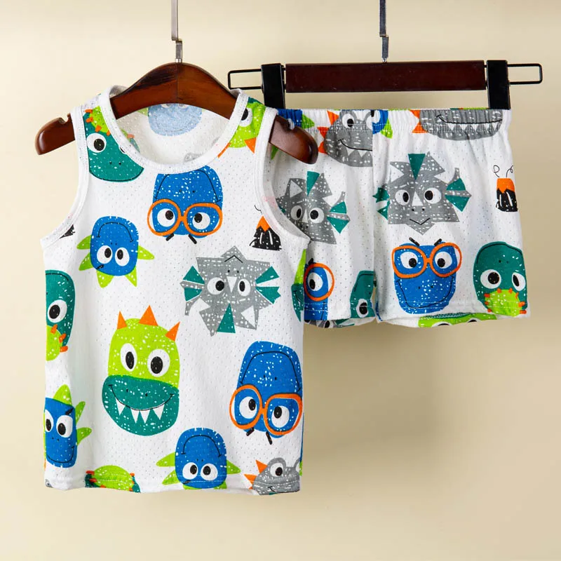 Ensemble de Pyjama d'Été pour Garçon et Fille de 1 à 10 Ans, Vêtements de Nuit avec Dessin Animé Animal, Dinosaure