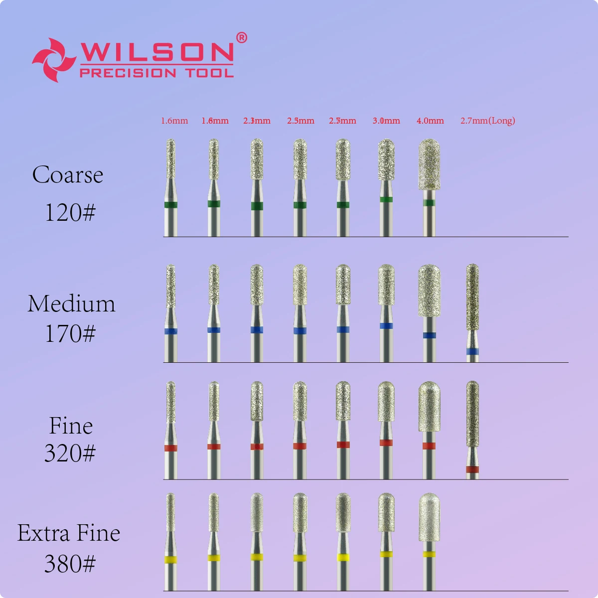WILSON – mèches diamantées en forme de baril à dessus arrondi, outils/ongles/Uñas Accesorios Y Herramientas/accessoires pour ongles