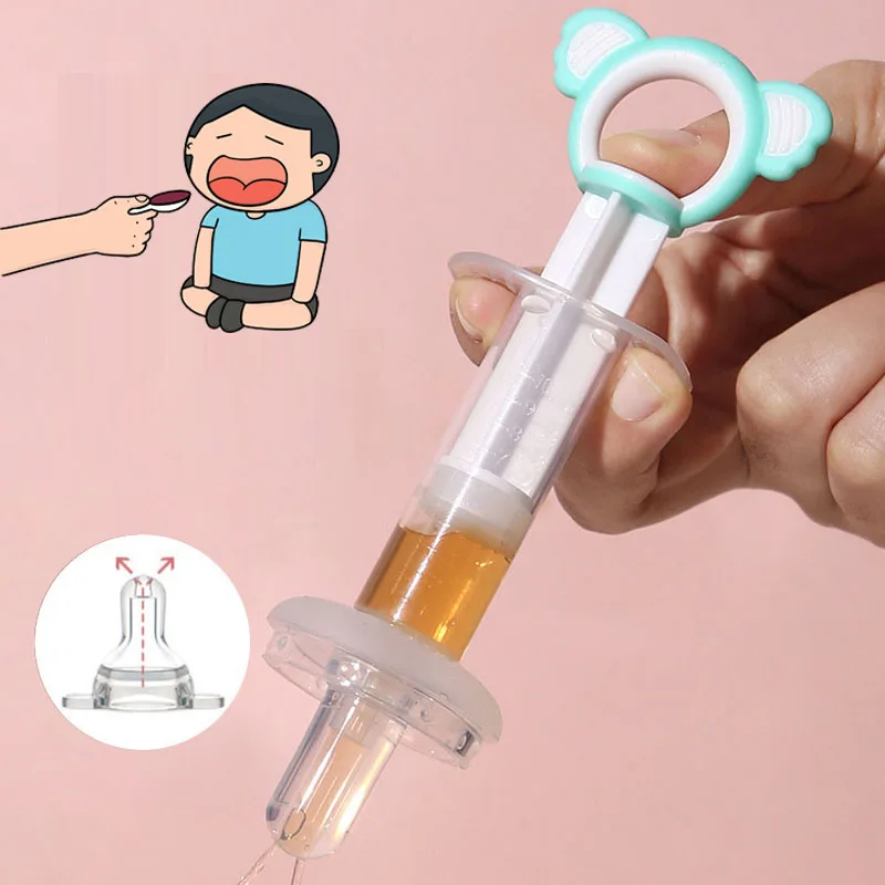 Distributeur de médicaments pour bébé, distributeur d'aiguilles sans BPA pour enfants, distributeur compte-gouttes à presser de qualité alimentaire, Anti-étouffement, sucette compte-gouttes