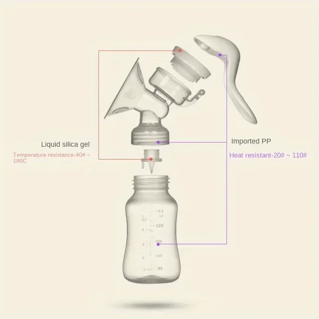 Tire-lait manuel Original en silicone PP sans BPA, avec fonction de mamelon de bouteille de lait, tire-lait pour femmes – Image 5