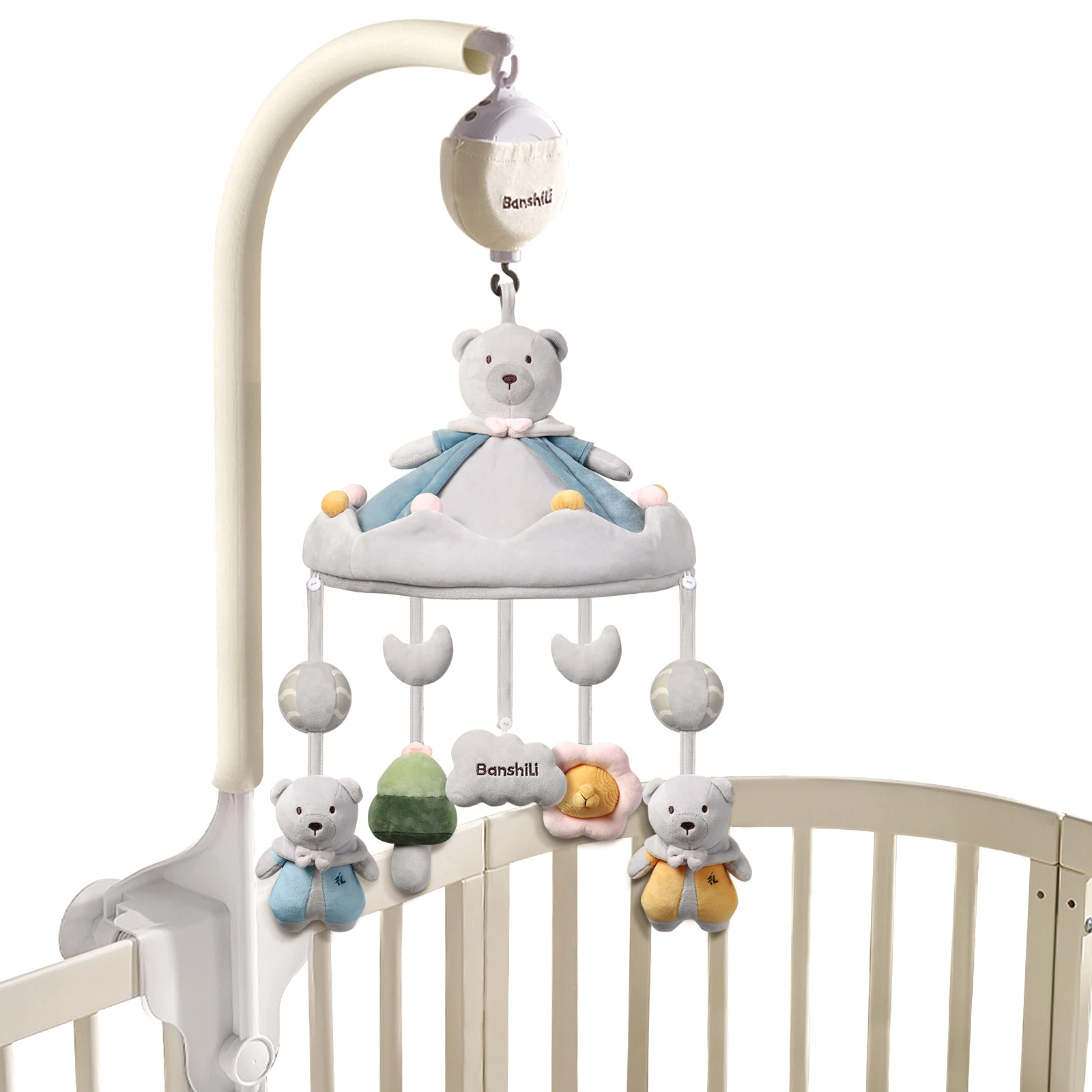 Banshili bébé berceau jouet musique lit cloche bébé Mobile mignon dessin animé apaisant garçons et filles jouets bébé Mobile pour berceau bébé