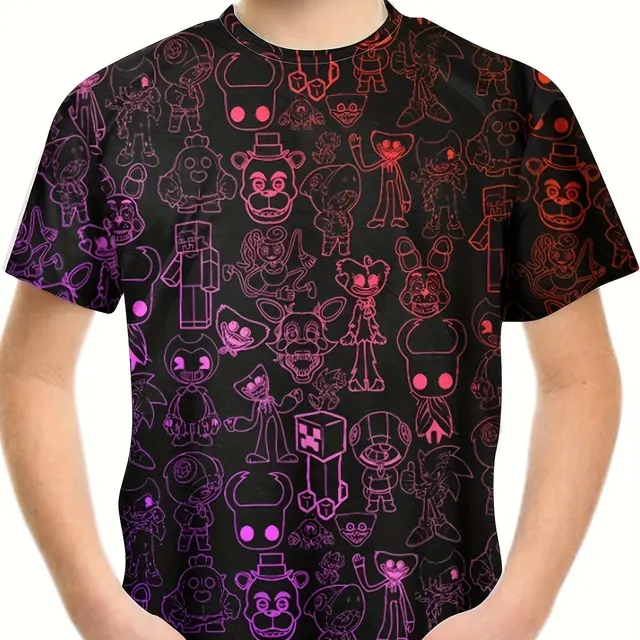 T-Shirt tendance pour garçons et filles, dessin animé créatif imprimé en 3d, décontracté, à la mode, pour l'extérieur, hauts mignons, 2024 – Image 4