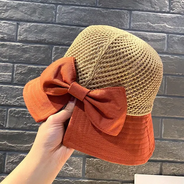 Clearance-Chapeau de protection solaire pour enfants, chapeau à nœud pliant, chapeau de protection solaire, mode printemps et été, mise à jour continue, E27, nouveau – Image 2